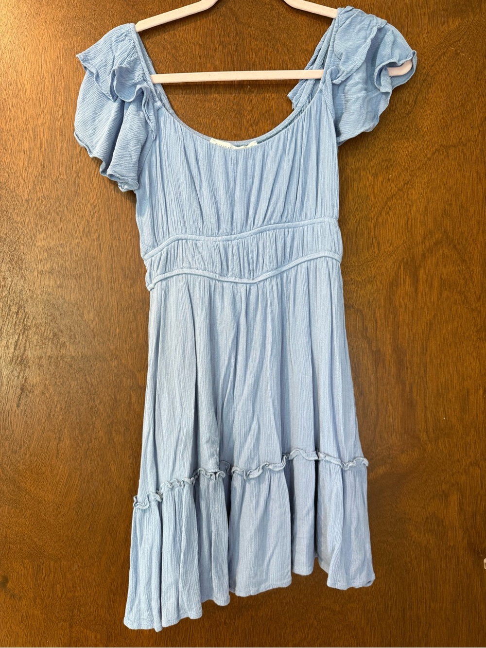 Altar’d State Light Blue Ruffle Sleeve Summer Dress